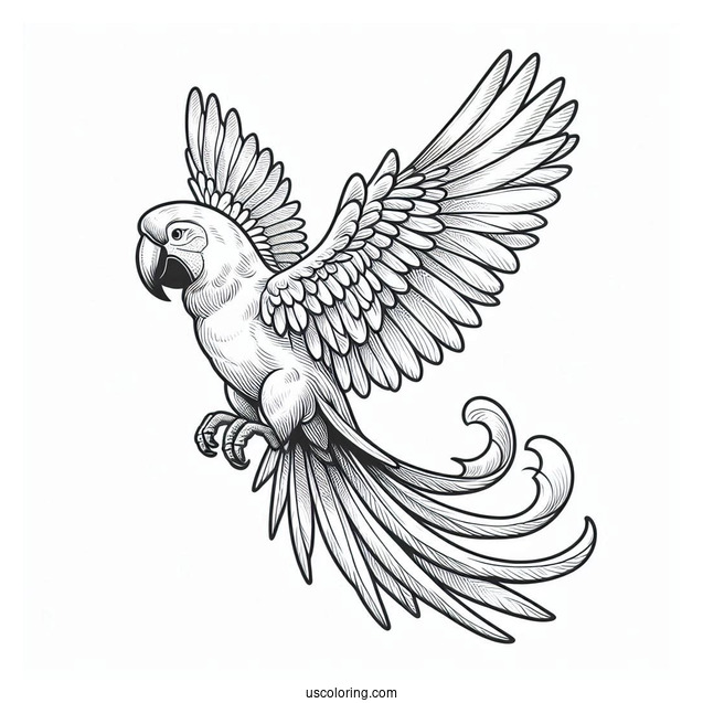 Flying Hyacinth Macaw Parrot