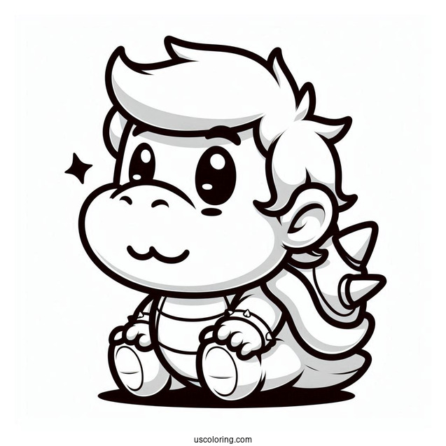 Playful Baby Bowser To Color