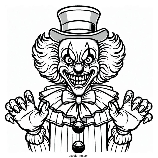 Halloween Clown with Scary Smile to Color