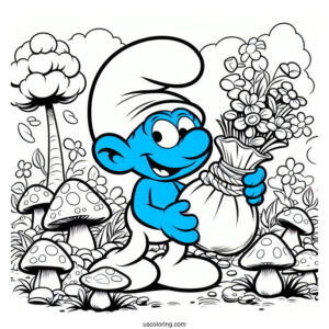 Schleich Greedy Smurf Coloring Page