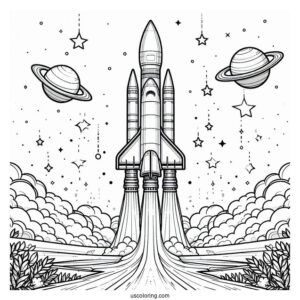 Ariane 5 Rocket Blasting Off Launch Pad