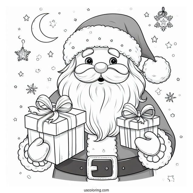 Santa Claus Holding Gifts For Children