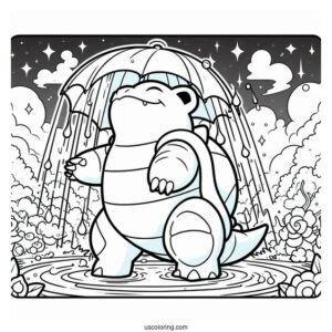 Blastoise Rain Dance Pokemon Card Coloring Page