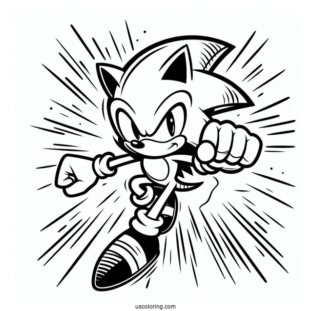 Easy Super Sonic Coloring Page For Kids