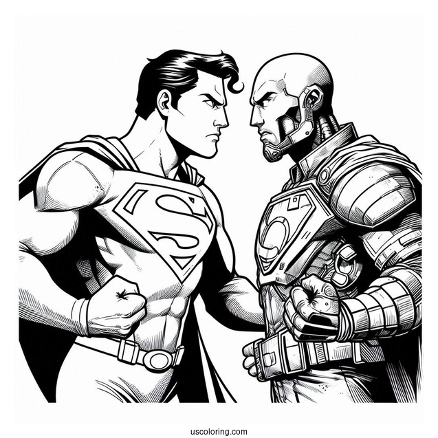 Superman Vs Lex Luther Coloring Page