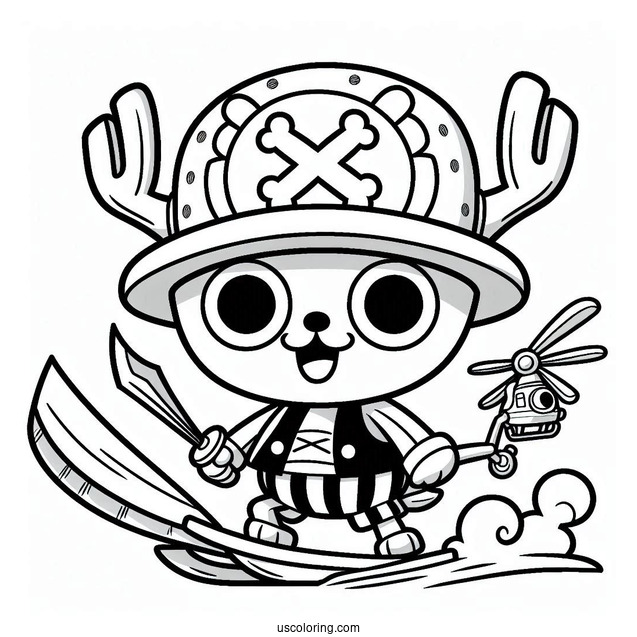 One Piece Coloring Page Of Tony Tony Chopper For Preschoolers