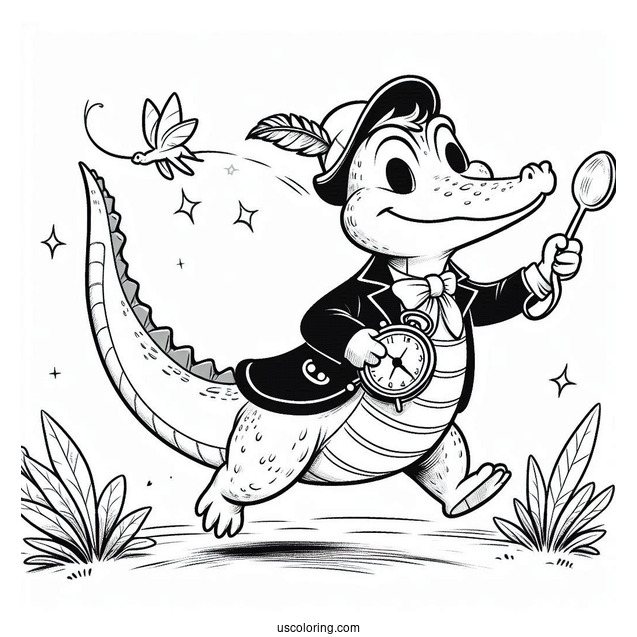 Peter Pan Tick Tock Crocodile To Color
