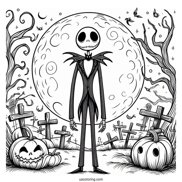 Jack Skellington In Cemetery