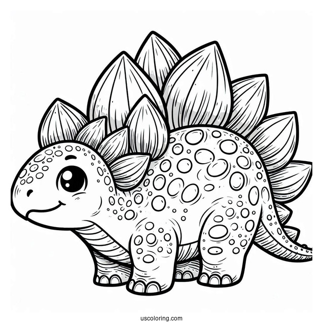 Detailed Stegosaurus Coloring Page For Kids