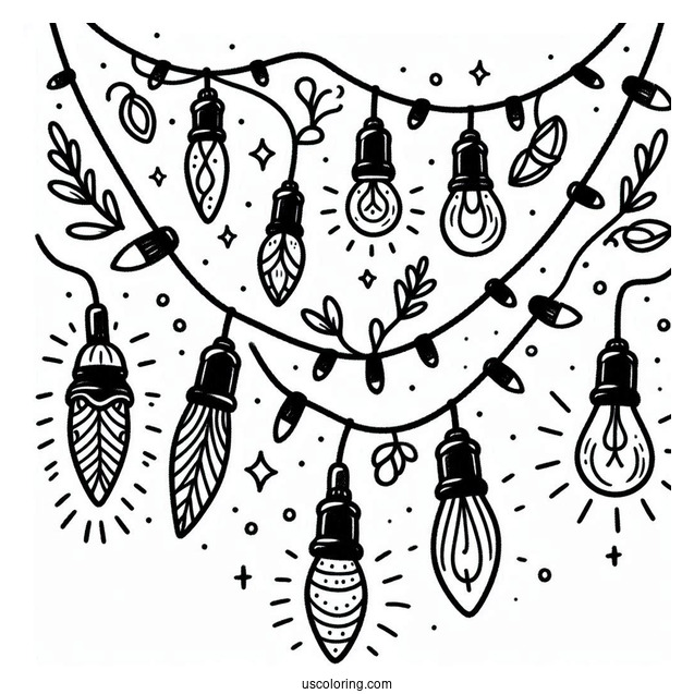 Aesthetic Christmas Lights To Color