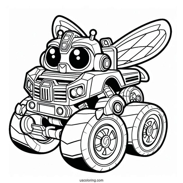 Rescue Bots Coloring Page Bumblebee For Preschoolers