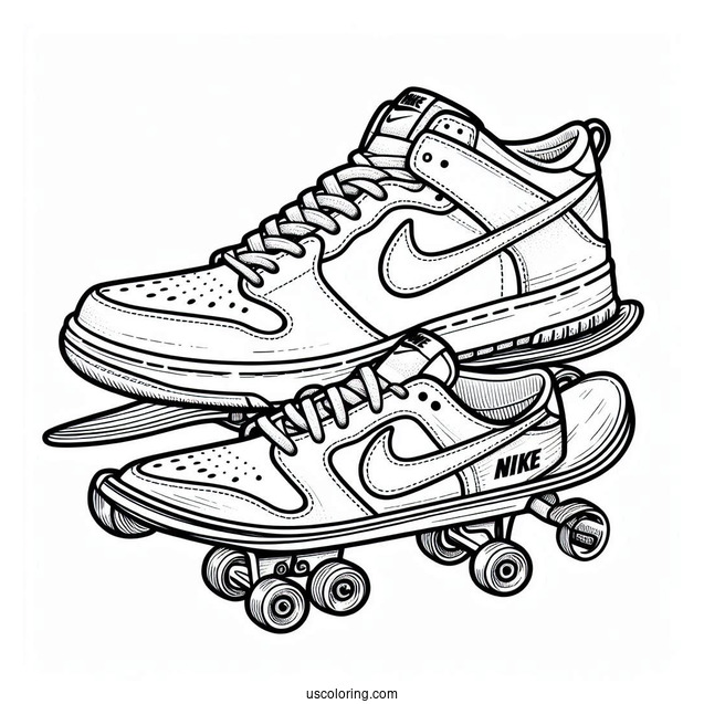 Nike Coloring Page Of SB Men s Bruin React On Skateboard