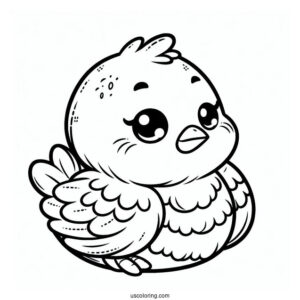 Adorable Baby Chick Coloring Sheet For Kids