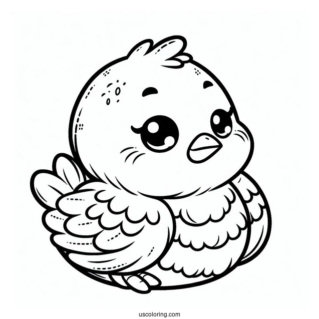 Adorable Baby Chick Coloring Sheet For Kids