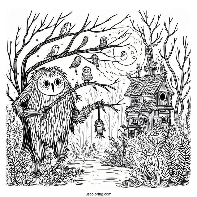 Sprunki Coloring Page Of Brud In A Haunted Forest