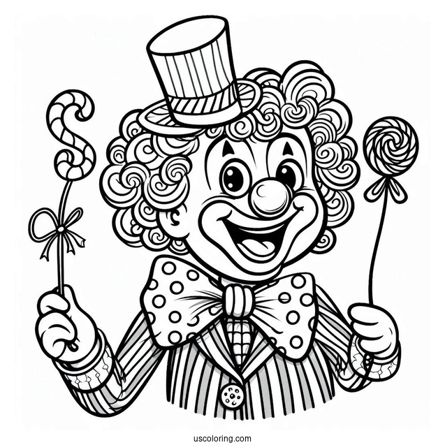 Coloring Sheet of Clown From Circus