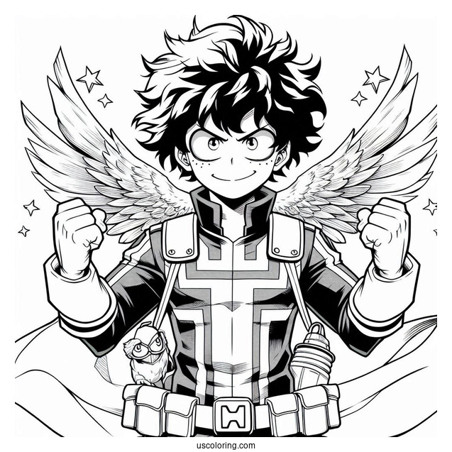 My Hero Academia Deku Coloring Page Poster