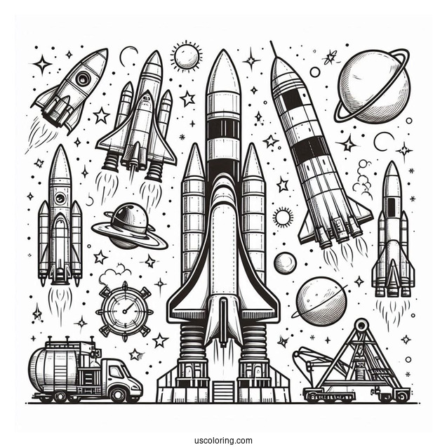 Space Launch System NASA Rocket To Color