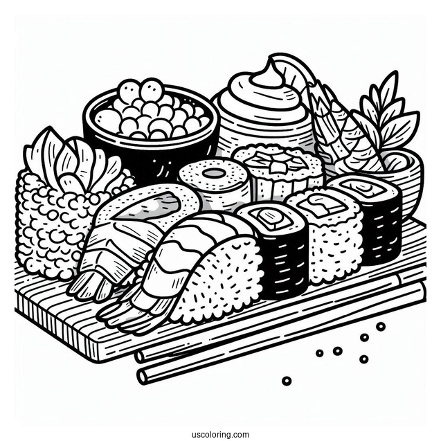 Coloring Page Of Sushi