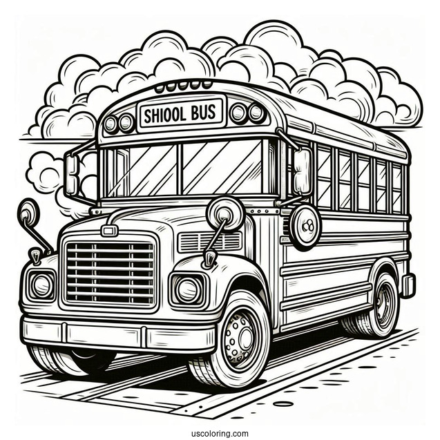 Traditional School Bus Coloring Sheet