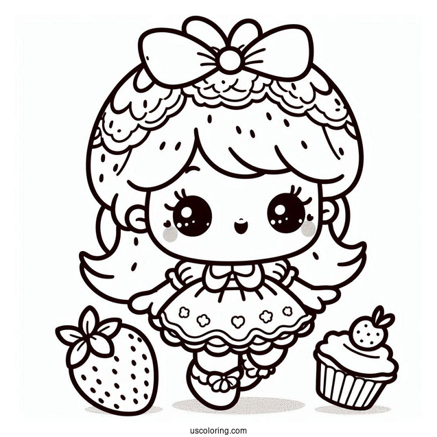 Strawberry Shortcake Coloring Page of Baby Strawberry Shortcake For Kids