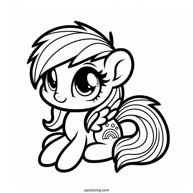 Baby Rainbow Dash Coloring Page For Preschoolers