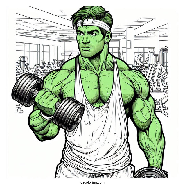 Highly Detailed Hulk Coloring For Adults