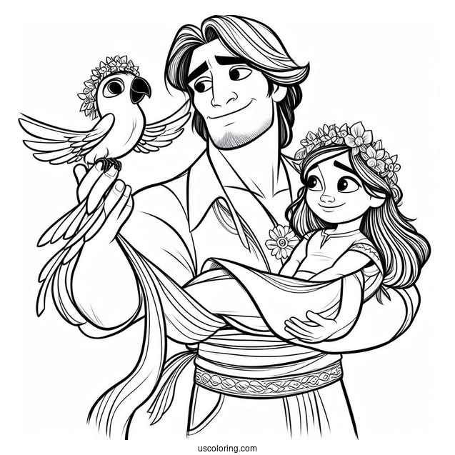 Rio Coloring Page Of Tulio Holding Rafael For Kids