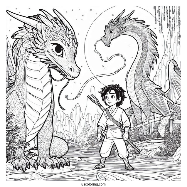 Raya And The Last Dragon Coloring Page Getting Ready To Fight With Sisu