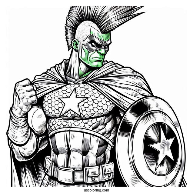 Captain America With Hulk, Iron Man, Thor, Black Widow and Hawk Eye