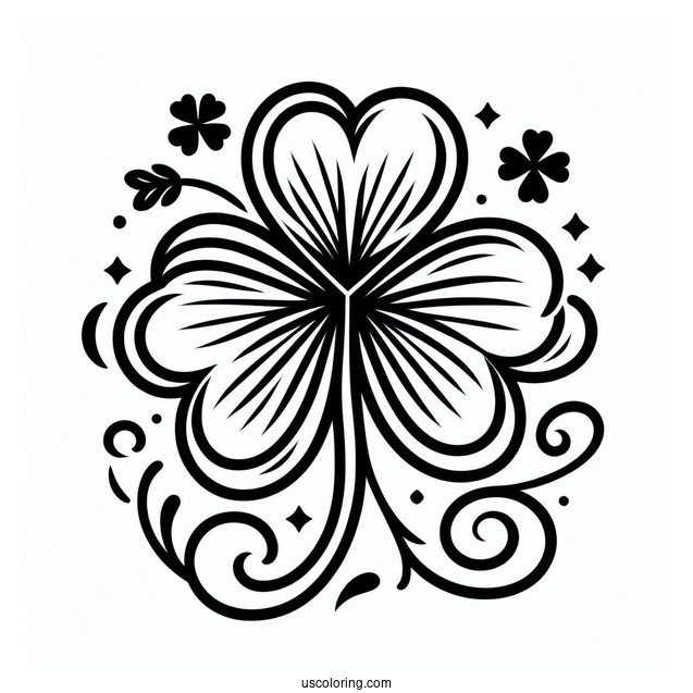 Outline Of St Patrick_s Day Shamrock To Color