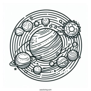 Simple Solar System Coloring Picture