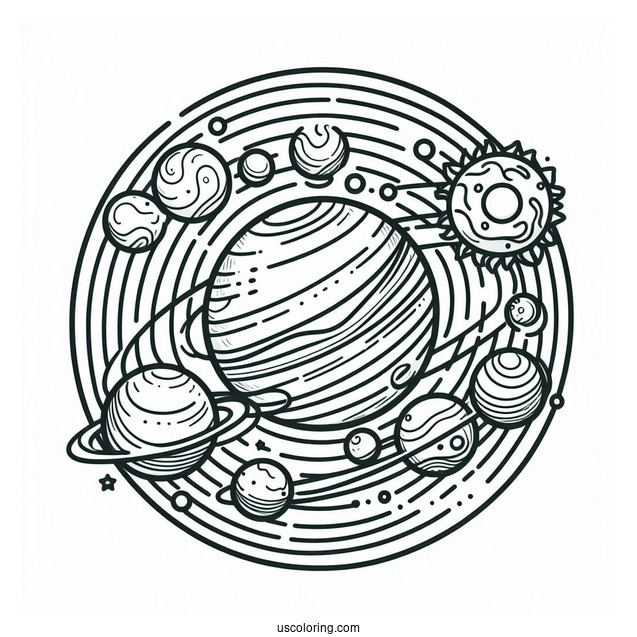 Simple Solar System Coloring Picture