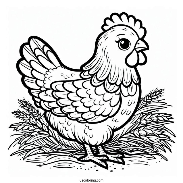 Plymouth Rock Chicken Coloring Sheet