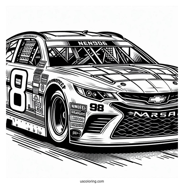Nascar Race Car Coloring Page