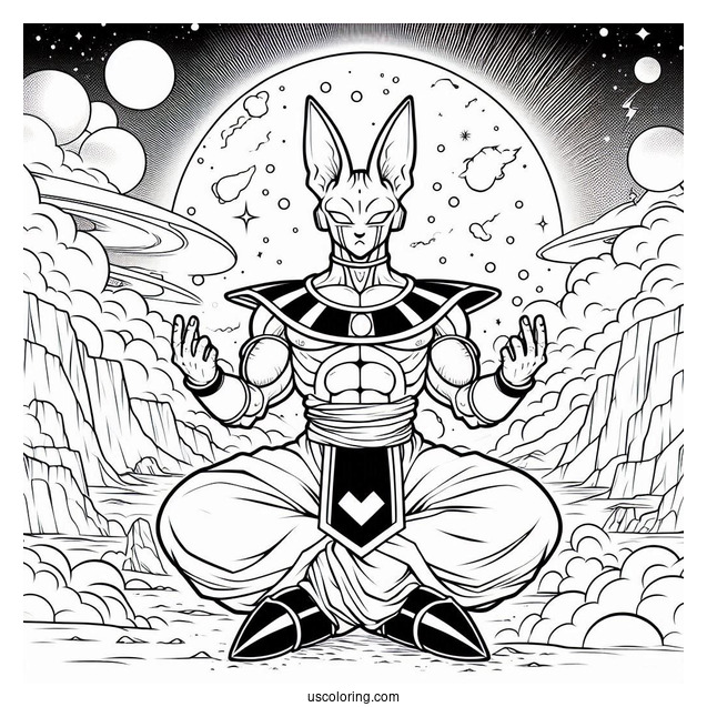 Dragon Ball Z Coloring Page Of Beerus God of Destruction