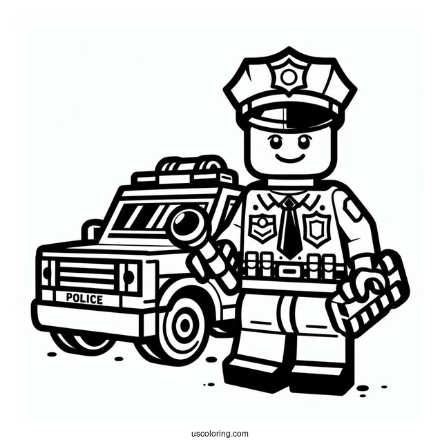 Lego Police Officer To Color