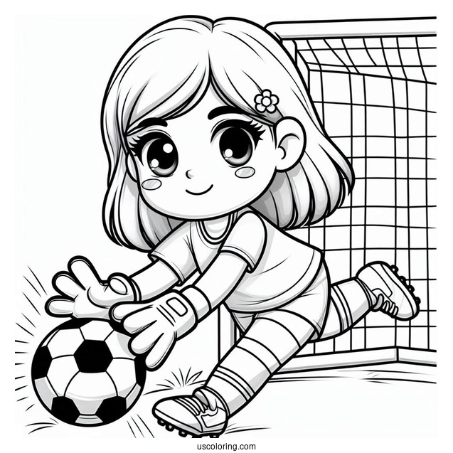 Kid Goal Keeper To Color