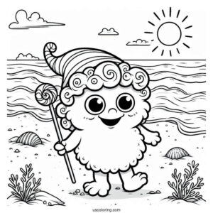 Sprunki Coloring Page Of Garnold At The Beach