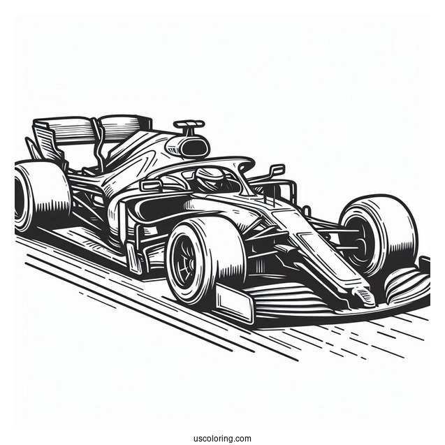 Simple Outline Of Race Car To Color