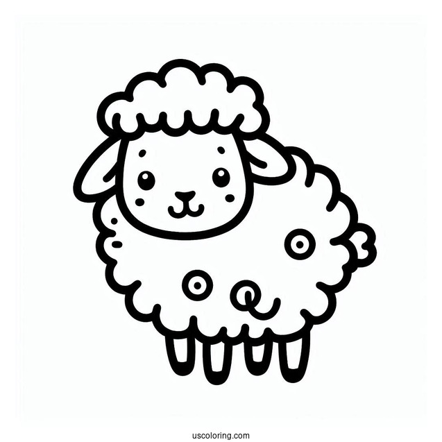 Simple Outline Of Sheep For Toddlers