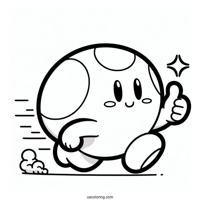 Shy Guy Coloring Page Running After Toad