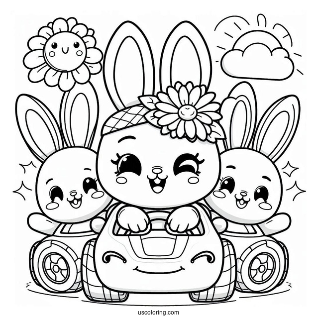 Sunny Bunnies Coloring Page Of Cute Turbo Waving
