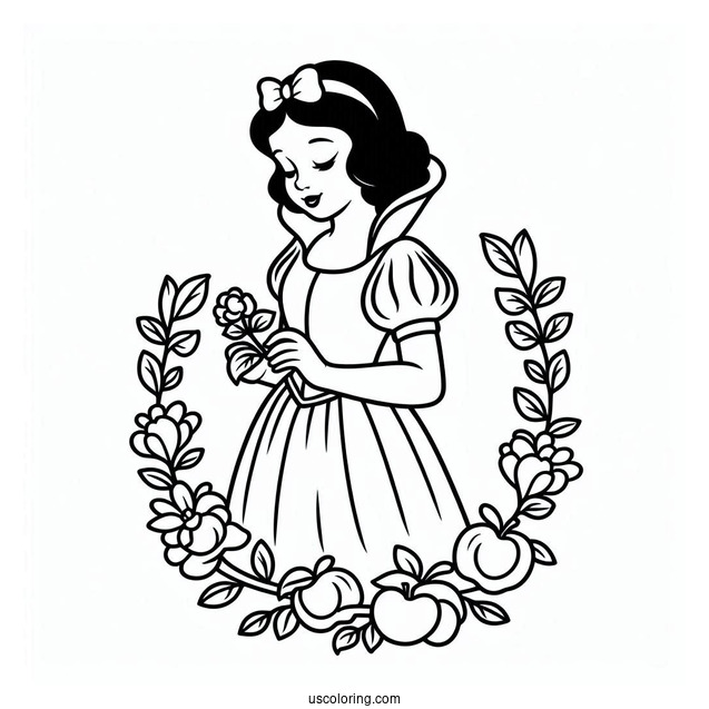 Easy Outline Of Snow White To Color For Kids