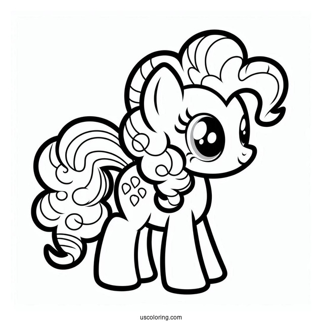 Outline of Pinkie Pie Pony For Preschoolers