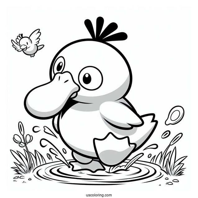 Psyduck Coloring Page Tripping Headbutt Pokemon Card