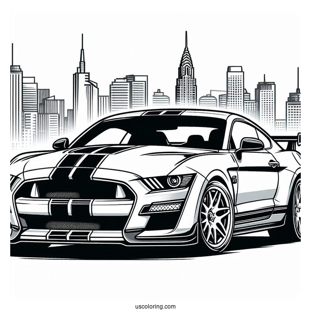 Shelby GT500 Car Coloring Page