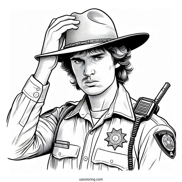 Sheriff Jim Hopper Coloring Page