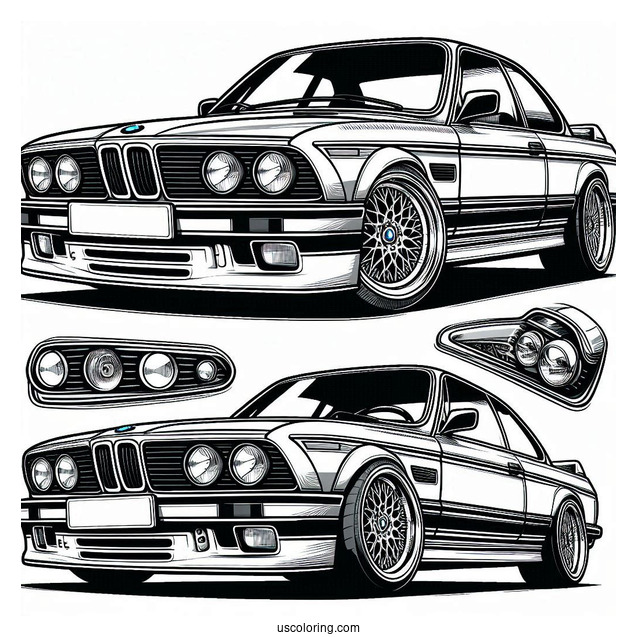BMW Coloring Page 3.0 CSL Hommage For Kids