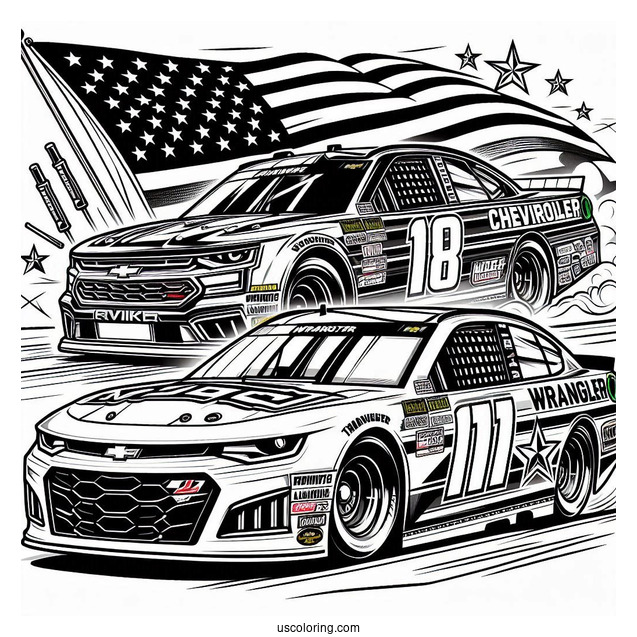 NASCAR Coloring Page Wrangler Chevrolet Racing